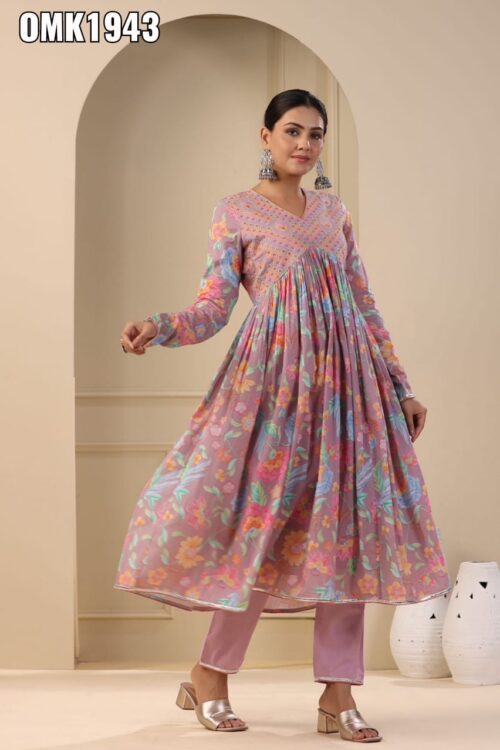 Floral Print Anarkali Kurti